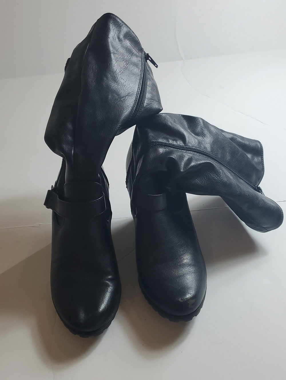 Apt. 9 Black Women's Calf-High Leather Boots